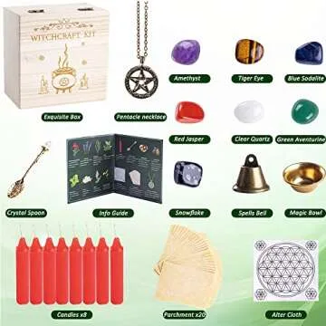 61 Pcs Witchcraft Supplies Kit for Beginners & Witches