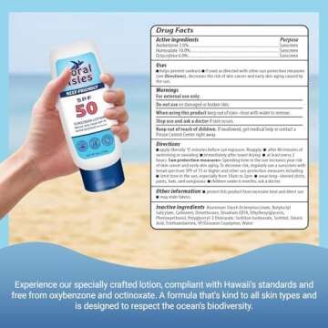 Rocky Mountain Sunscreen SPF 50 Lotion | Broad Spectrum UVA/UVB Protection | Hawaii 104 Reef Act Compliant (Oxybenzone & Octinoxate Free) | Water Resistant 80 Min. | Fragrance Free | 6 Fl Oz