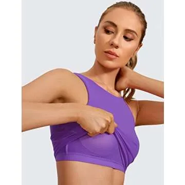 CRZ YOGA High Neck Longline Sports Bra in Royal Lilac