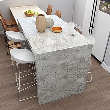 Eddith Counter Top Contact Paper Peel and Stick Waterproof Wallpeper for Bathroom 15.74”×118” Kitchen Countertop Peel and Stick Waterproof, Grey Marble Contact Paper