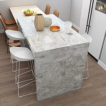 Eddith Counter Top Contact Paper Peel and Stick Waterproof Wallpeper for Bathroom 15.74”×118” Kitchen Countertop Peel and Stick Waterproof, Grey Marble Contact Paper