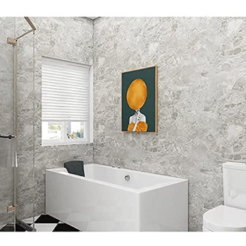 Eddith Counter Top Contact Paper Peel and Stick Waterproof Wallpeper for Bathroom 15.74”×118” Kitchen Countertop Peel and Stick Waterproof, Grey Marble Contact Paper