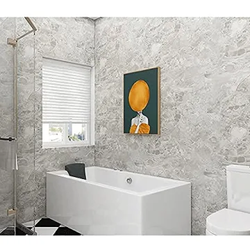 Eddith Counter Top Contact Paper Peel and Stick Waterproof Wallpeper for Bathroom 15.74”×118” Kitchen Countertop Peel and Stick Waterproof, Grey Marble Contact Paper