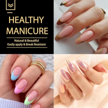 UNA GELLA Almond Gel Nail Tips 600 Pcs Press On Nails