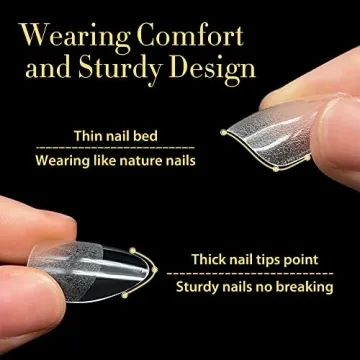 UNA GELLA Almond Gel Nail Tips 600 Pcs Press On Nails