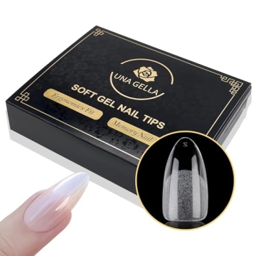 UNA GELLA Almond Gel Nail Tips 600 Pcs Press On Nails