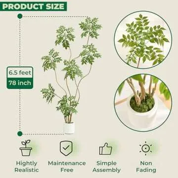 FloraFairy 6.5FT Artificial Sumac Tree for Indoor Decor