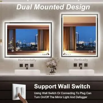 Moonee 23x18 Inch LED Bathroom Mirror with Anti-Fog