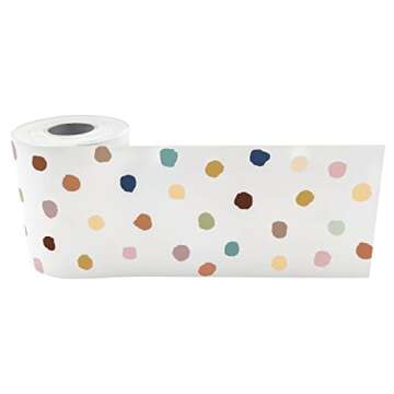 Teacher Created Resources Everyone is Welcome Painted Dots Straight Rolled Border Trim (TCR8912)