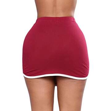 xxxiticat Womens Fitness Athletic Active Tennis Golf Mini Skirt Lightweight Lace Up Contrast Color Dolphin Skirts with Pocket(RE,L) Red