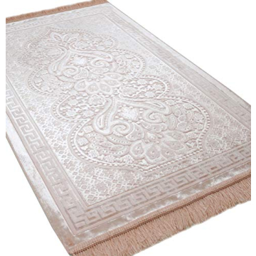 Modefa Luxury Velvet Prayer Rug with Prayer Beads - Soft Elegant Muslim Turkish Janamaz for Men and ...