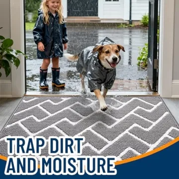 OLANLY Front Door Mat, Non-Slip Rubber Backing, Dirt Resistant and Absorbent, Washable, Easy to Clea...