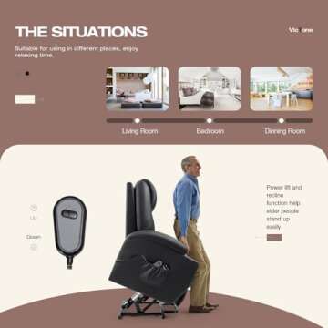 Comfortable Power Lift Recliner Chair with Massage Function