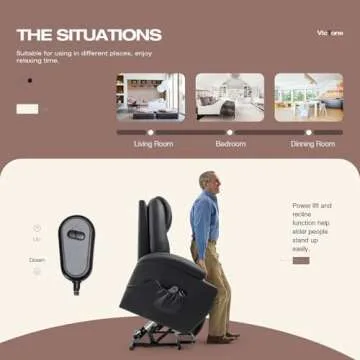 Comfortable Power Lift Recliner Chair with Massage Function