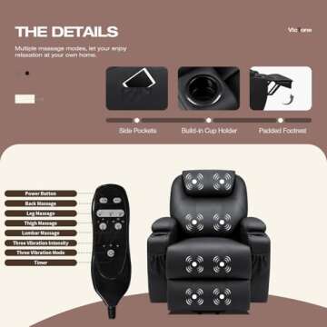 Comfortable Power Lift Recliner Chair with Massage Function