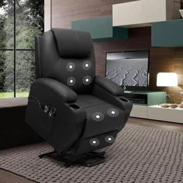 Comfortable Power Lift Recliner Chair with Massage Function