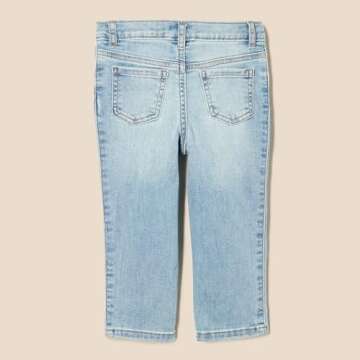 Amazon Essentials x Sofia Grainge Toddler Boys' Straight Fit Jeans, Light Indigo Wash, 2T