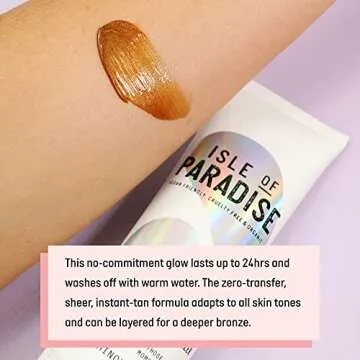 Isle of Paradise Disco Tan Instant Body Bronzer - Illuminating, Skin Perfecting, Wash-Off Bronzer, Vegan and Cruelty Free, 5.07 Fl Oz