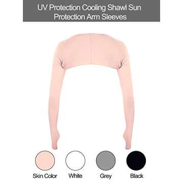 SATINIOR 4 Pieces UV Protection Cooling Shawl Sun Protection Arm Sleeves with Finger Hole (Black, Grey, Skin Color, White)