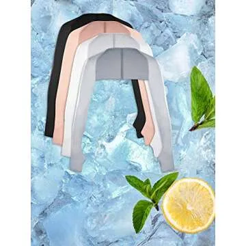 SATINIOR 4 Pieces UV Protection Cooling Shawl Sun Protection Arm Sleeves with Finger Hole (Black, Grey, Skin Color, White)