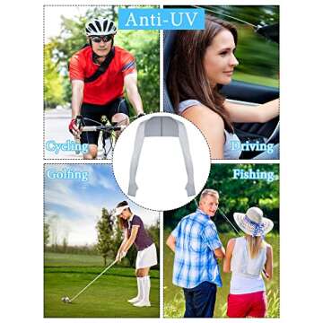 SATINIOR 4 Pieces UV Protection Cooling Shawl Sun Protection Arm Sleeves with Finger Hole (Black, Grey, Skin Color, White)