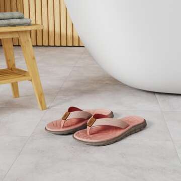 KuaiLu Women's Arch Support Flip Flops Ladies Comfortable Cushion Summer Beach Slip on Thong Sandals...