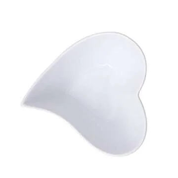 Rnmgg Heart 6.7Oz Porcelain Ramekins/Dessert Bowls, Dessert, Ice Cream, Snack, Souffle，Durable Creme Brulee Dishes for Baking - Small Bowls Set of 4 - White