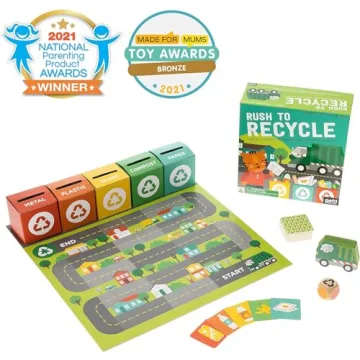 Petit Collage Rush to Recycle Board Game for Kids - Eco-Friendly Fun