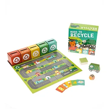 Petit Collage Rush to Recycle Board Game for Kids - Eco-Friendly Fun