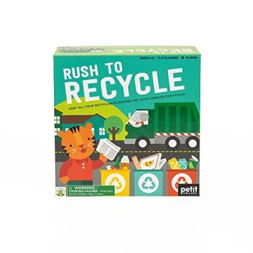 Petit Collage Rush to Recycle Board Game for Kids - Eco-Friendly Fun