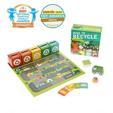 Petit Collage Rush to Recycle Board Game for Kids - Eco-Friendly Fun
