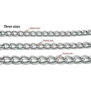 Beirui Premium 4 Foot Chain Heavy Duty Dog Leash - Soft Padded Handle Lead - Perfect Basic Leashes for Large & Medium Size Pets Walking,Traffic Training and Traveling (4.0mm * 4 Foot, Black)