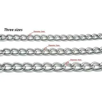 Beirui Premium 4 Foot Chain Heavy Duty Dog Leash - Soft Padded Handle Lead - Perfect Basic Leashes for Large & Medium Size Pets Walking,Traffic Training and Traveling (4.0mm * 4 Foot, Black)