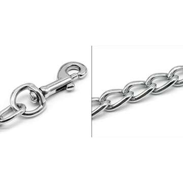 Beirui Premium 4 Foot Chain Heavy Duty Dog Leash - Soft Padded Handle Lead - Perfect Basic Leashes for Large & Medium Size Pets Walking,Traffic Training and Traveling (4.0mm * 4 Foot, Black)