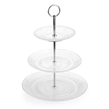 Elegant Bekith 3-Tier Glass Round Cake Stand for Events