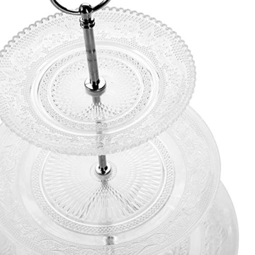 Elegant Bekith 3-Tier Glass Round Cake Stand for Events