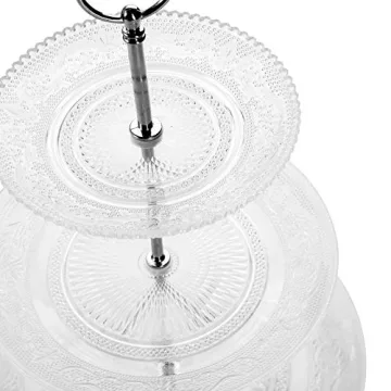 Elegant Bekith 3-Tier Glass Round Cake Stand for Events