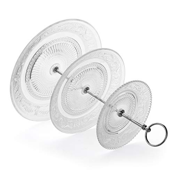Elegant Bekith 3-Tier Glass Round Cake Stand for Events