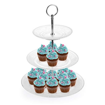 Elegant Bekith 3-Tier Glass Round Cake Stand for Events