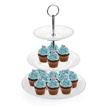 Elegant Bekith 3-Tier Glass Round Cake Stand for Events