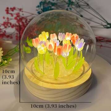 Alicacho Valentines Day Gifts for Her, BirthdayGifts for Women, Tulip Lamp Night Light forBedroom Decor, Flower Night Light Lamp-Color-Mixed