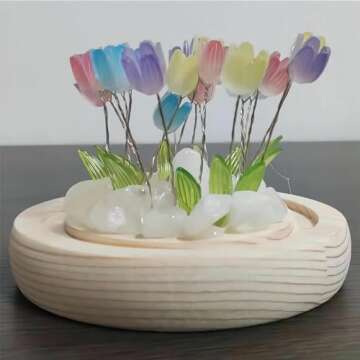 Alicacho Valentines Day Gifts for Her, BirthdayGifts for Women, Tulip Lamp Night Light forBedroom Decor, Flower Night Light Lamp-Color-Mixed