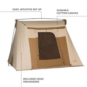 TETON Sports Mesa 10 Canvas Tent; 6 Person Family Camping Tent, Room with a View