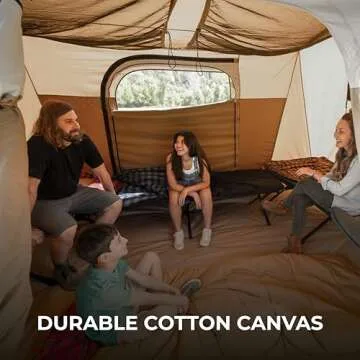 TETON Sports Mesa 10 Canvas Tent; 6 Person Family Camping Tent, Room with a View