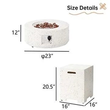 HOMPUS 28-inch Propane Fire Pit Table for Outdoor Use