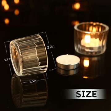TRIRITE 36pcs Clear Glass Votive Candle Holder, Tea Lights Candle Holders for Votives & Tea Lights&Floating Candles, Candle Holder for Birthday Parties Home Table Decoration(Clear, 36)