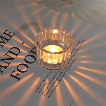 TRIRITE 36pcs Clear Glass Votive Candle Holder, Tea Lights Candle Holders for Votives & Tea Lights&Floating Candles, Candle Holder for Birthday Parties Home Table Decoration(Clear, 36)