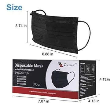Disposable Face Masks 3-Ply Individually Wrapped for All Uses