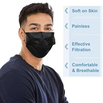 Disposable Face Masks 3-Ply Individually Wrapped for All Uses