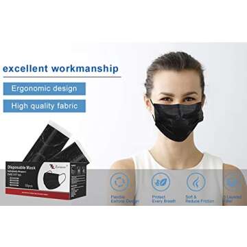 Disposable Face Masks 3-Ply Individually Wrapped for All Uses